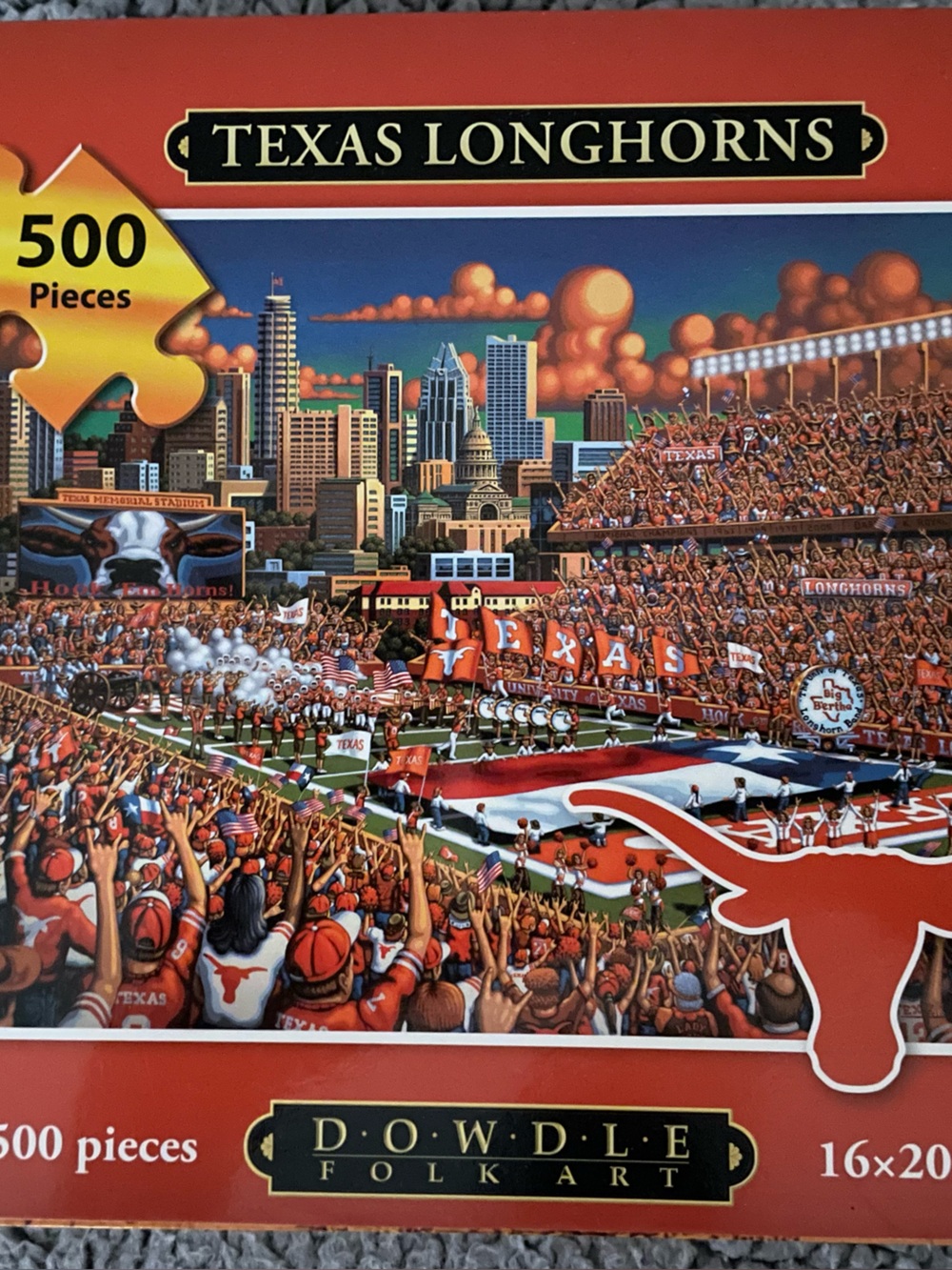 Texas Longhorns 500-Piece Jigsaw Puzzle by Dowdle - Red